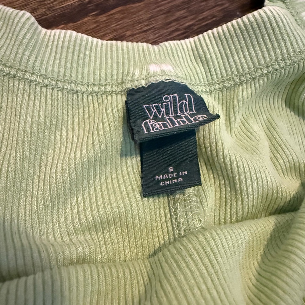 Washed Lime Green Ribbed Tank Top - Picture 2 of 3
